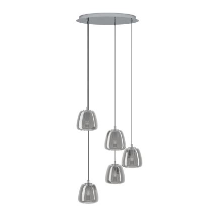 Eglo - Lampadario a sospensione con filo 5xE27/40W/230V fumé