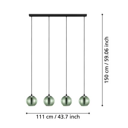Eglo - Lampadario su filo 4xE27/40W/230V