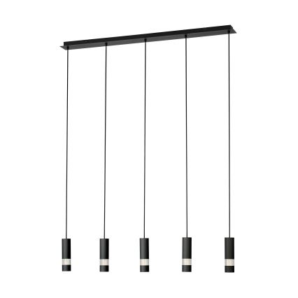 Eglo - Lampadario LED a sospensione con filo 5xGU10/4,6W/230V nero