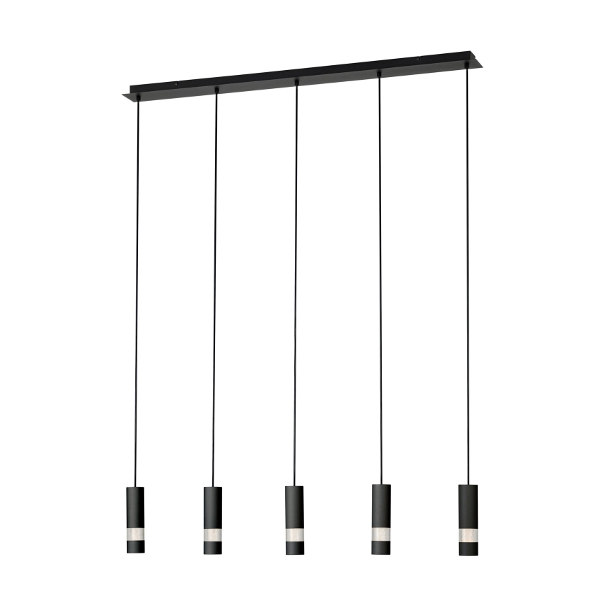 Eglo - Lampadario LED a sospensione con filo 5xGU10/4,6W/230V nero