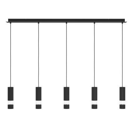 Eglo - Lampadario LED a sospensione con filo 5xGU10/4,6W/230V nero