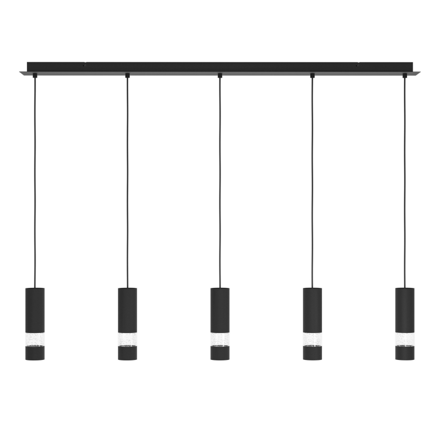 Eglo - Lampadario LED a sospensione con filo 5xGU10/4,6W/230V nero