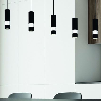 Eglo - Lampadario LED a sospensione con filo 5xGU10/4,6W/230V nero