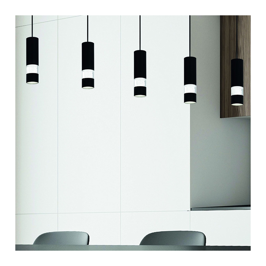 Eglo - Lampadario LED a sospensione con filo 5xGU10/4,6W/230V nero