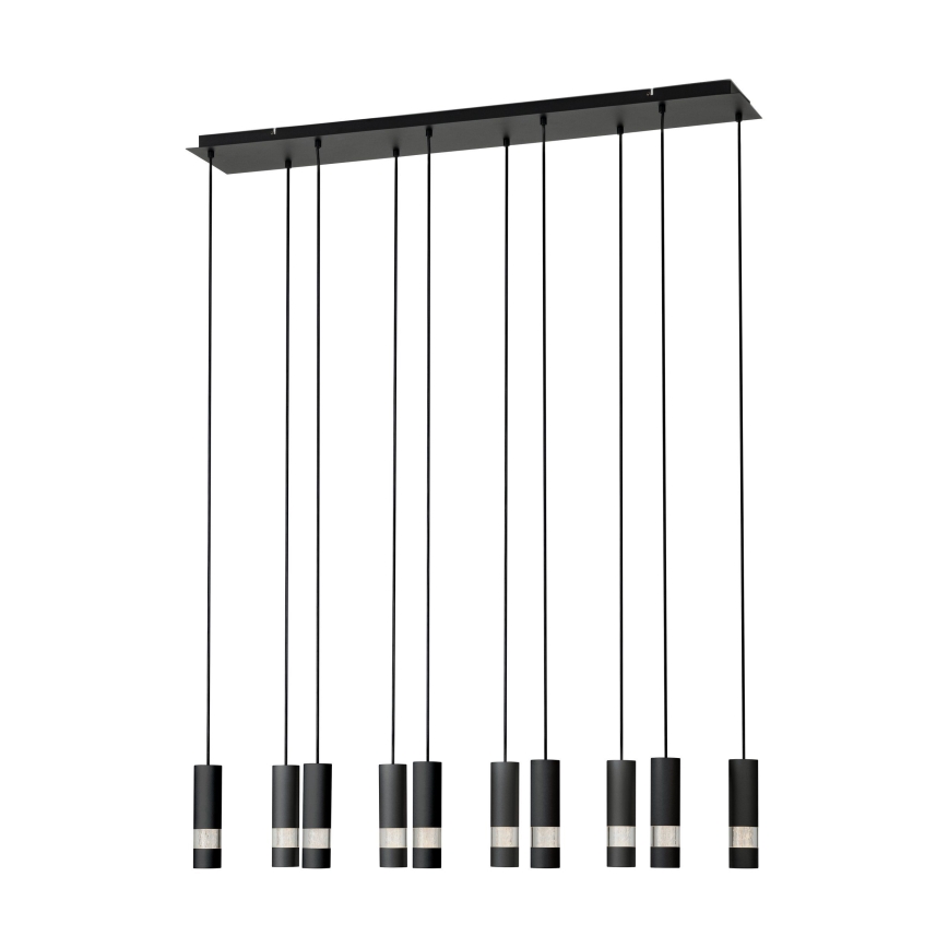 Eglo - Lampadario LED a sospensione con filo 10xGU10/4,6W/230V nero