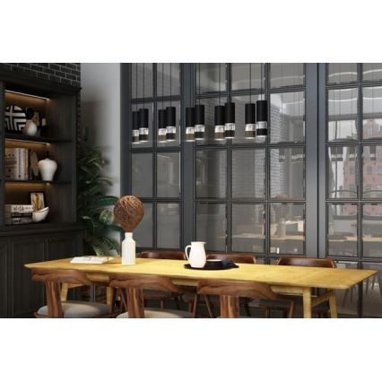 Eglo - Lampadario LED a sospensione con filo 10xGU10/4,6W/230V nero