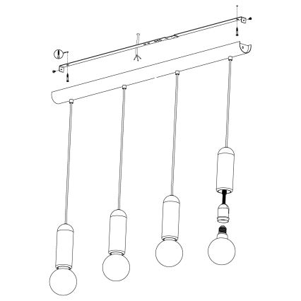 Eglo - Lampadario a sospensione con filo 4xE27/40W/230V