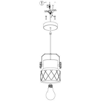 Eglo 39854 - Lampada a sospensione con cavo HILCOTT 1xE27/40W/230V