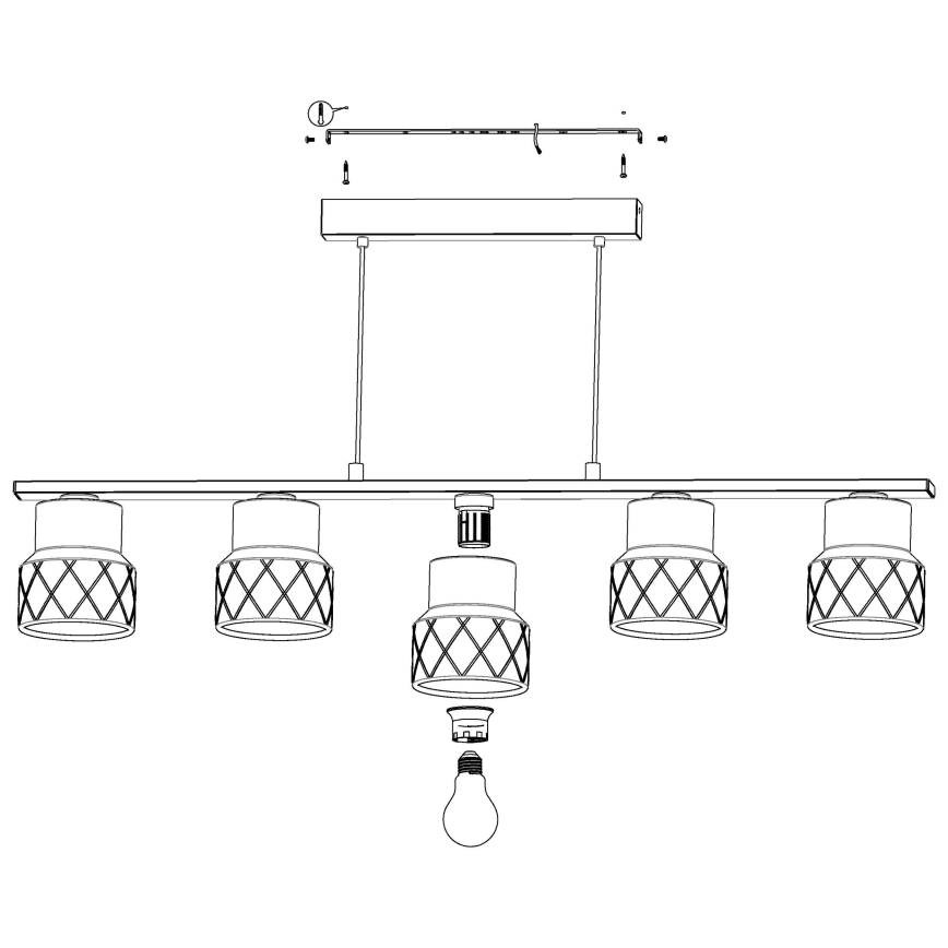 Eglo 39855 - Lampadario a sospensione su cavo HILCOTT 5xE27/40W/230V