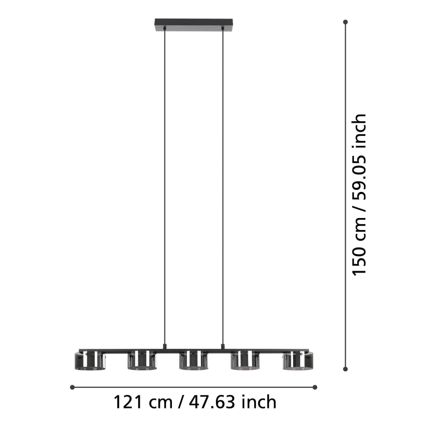 Eglo - Lampadario LED su filo dimmerabile 5xLED/5,4W/230V