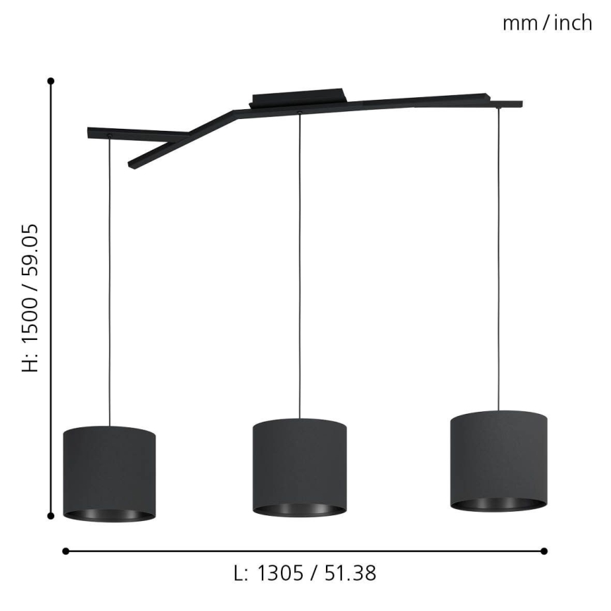 Eglo - Lampadario su filo 3xE27/40W/230V
