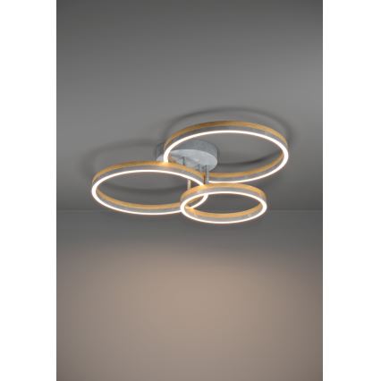 Eglo - Lampadario a plafone LED dimmerabile LED/12,5W/230V + 2xLED/15,5W 3000K grigio/quercia