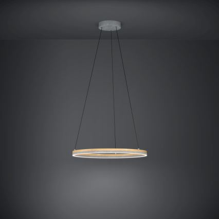 Eglo - Lampadario a sospensione con filo LED dimmerabile LED/36W/230V 3000K grigio/quercia