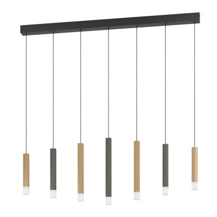 Eglo - Lampadario a sospensione con filo LED dimmerabile 7xLED/3,1W/230V 3000K antracite/oro
