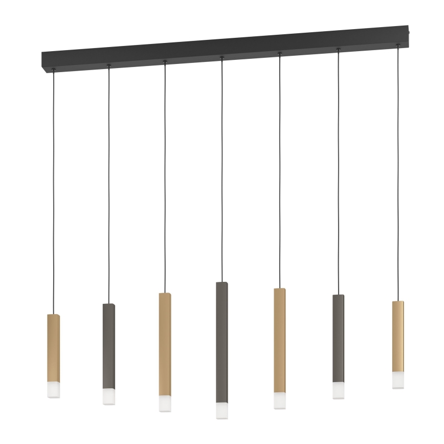 Eglo - Lampadario a sospensione con filo LED dimmerabile 7xLED/3,1W/230V 3000K antracite/oro