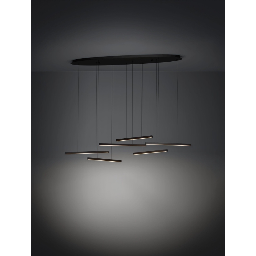 Eglo - Lampadario a sospensione con filo LED dimmerabile 6xLED/8,4W/230V 3000K nero