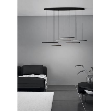 Eglo - Lampadario a sospensione con filo LED dimmerabile 6xLED/8,4W/230V 3000K nero