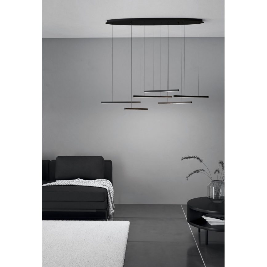 Eglo - Lampadario a sospensione con filo LED dimmerabile 6xLED/8,4W/230V 3000K nero