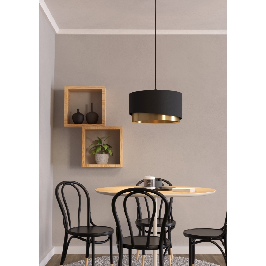 Eglo - Lampadario a sospensione con filo 1xE27/40W/230V nero/oro