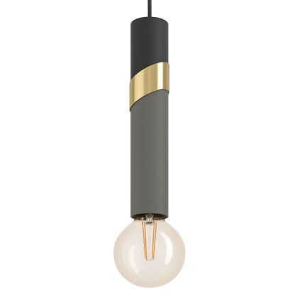Eglo - Lampadario a sospensione con filo 1xE27/40W/230V nero/oro