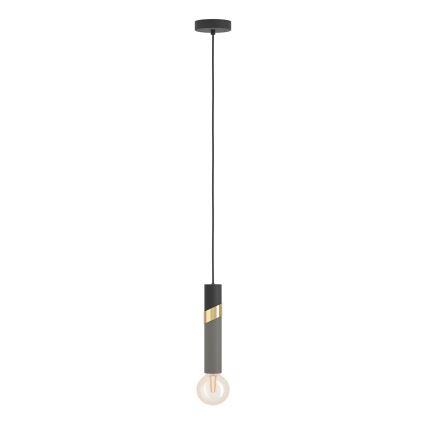 Eglo - Lampadario a sospensione con filo 1xE27/40W/230V nero/oro