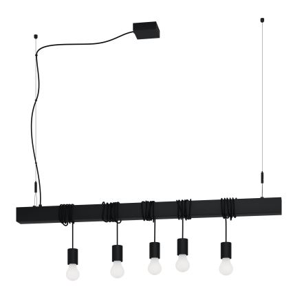 Eglo - Lampadario a sospensione con filo TOWNSHEND 5xE27/40W/230V nero