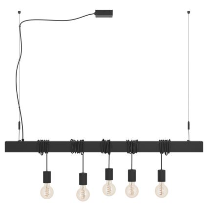 Eglo - Lampadario a sospensione con filo TOWNSHEND 5xE27/40W/230V nero