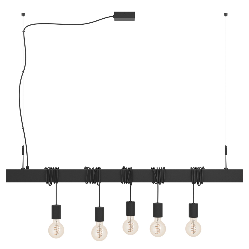 Eglo - Lampadario a sospensione con filo TOWNSHEND 5xE27/40W/230V nero