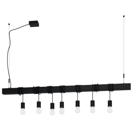 Eglo - Lampadario a sospensione con filo TOWNSHEND 7xE27/40W/230V nero