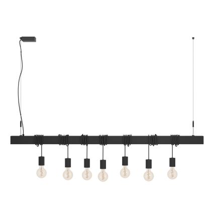 Eglo - Lampadario a sospensione con filo TOWNSHEND 7xE27/40W/230V nero