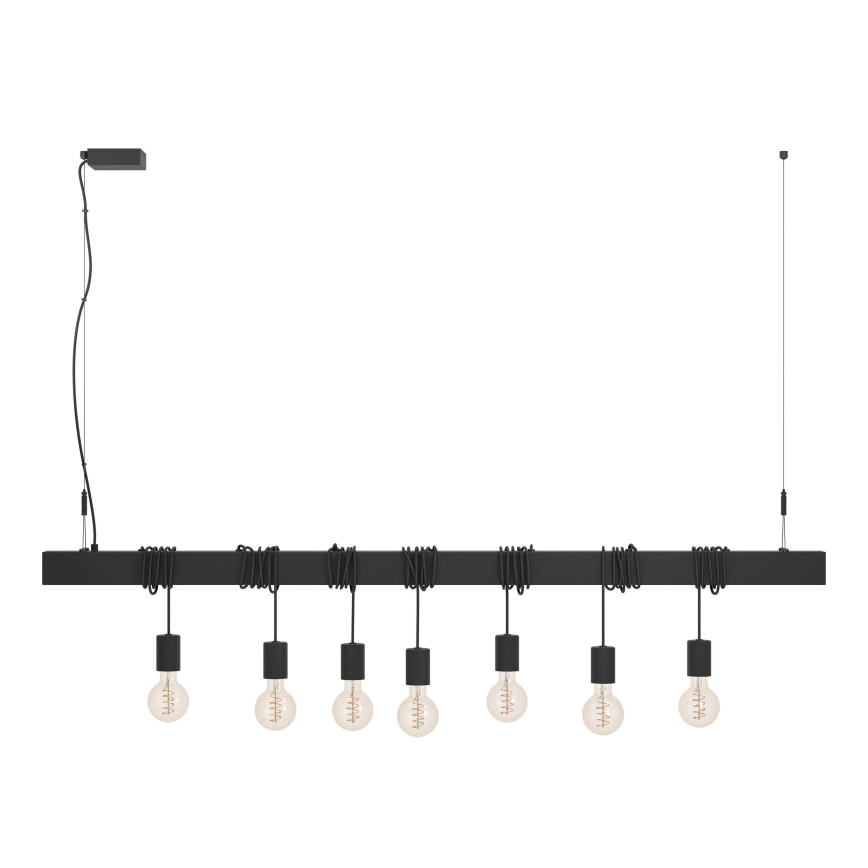 Eglo - Lampadario a sospensione con filo TOWNSHEND 7xE27/40W/230V nero