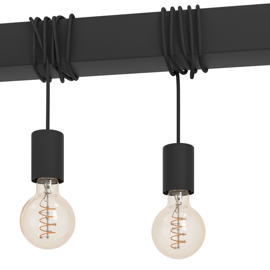 Eglo - Lampadario a sospensione con filo TOWNSHEND 9xE27/40W/230V nero