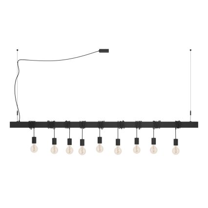 Eglo - Lampadario a sospensione con filo TOWNSHEND 9xE27/40W/230V nero