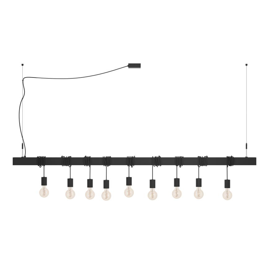 Eglo - Lampadario a sospensione con filo TOWNSHEND 9xE27/40W/230V nero