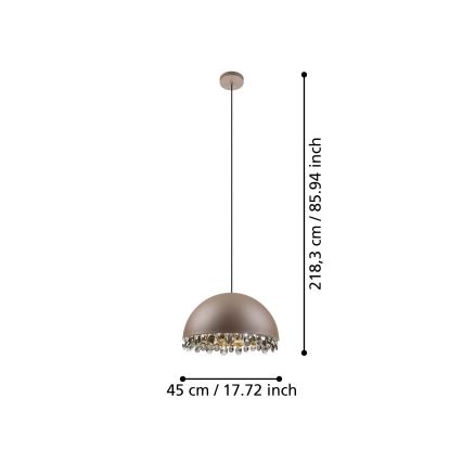 Eglo - Lampadario a sospensione con filo 1xE27/40W/230V marrone