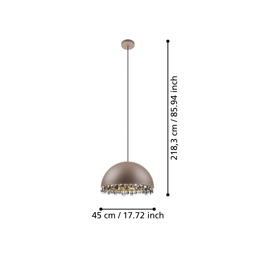 Eglo - Lampadario a sospensione con filo 1xE27/40W/230V marrone