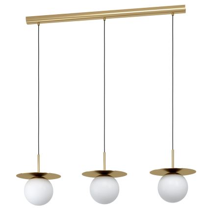 Eglo - Lampadario a sospensione con filo 3xE27/40W/230V oro