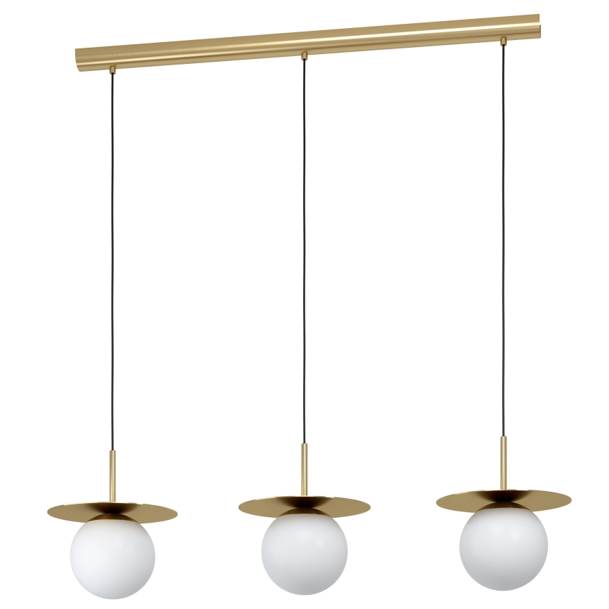 Eglo - Lampadario a sospensione con filo 3xE27/40W/230V oro