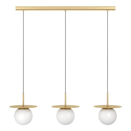 Eglo - Lampadario a sospensione con filo 3xE27/40W/230V oro