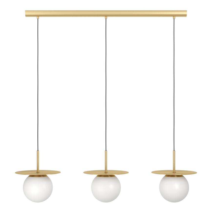 Eglo - Lampadario a sospensione con filo 3xE27/40W/230V oro