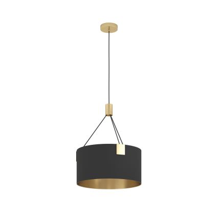 Eglo - Lampadario a sospensione con filo 3xE27/40W/230V nero/oro