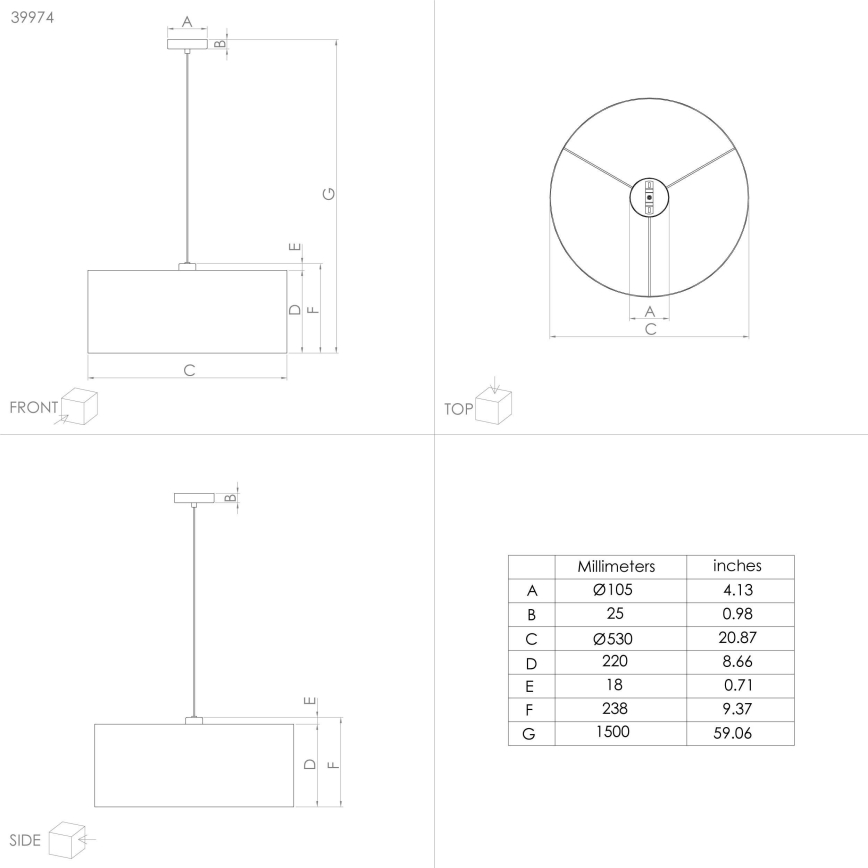 Eglo - Lampadario a sospensione con filo 1xE27/40W/230V diametro 53 cm blu/oro