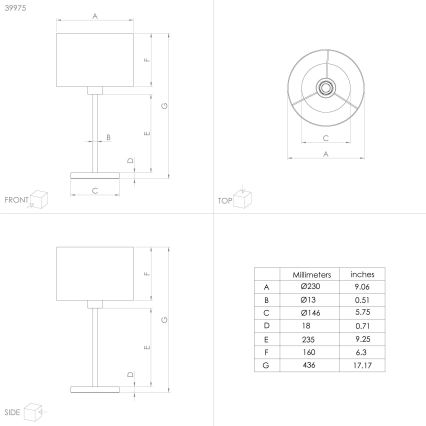 Eglo 39975 - Lampada da tavolo CASUARITA 1xE27/40W/230V blu/oro