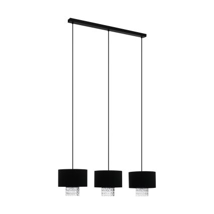 Eglo - Lampadario a sospensione con filo 3xE27/40W/230V nero