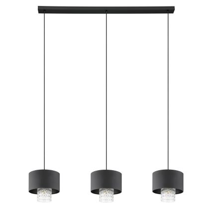 Eglo - Lampadario a sospensione con filo 3xE27/40W/230V nero
