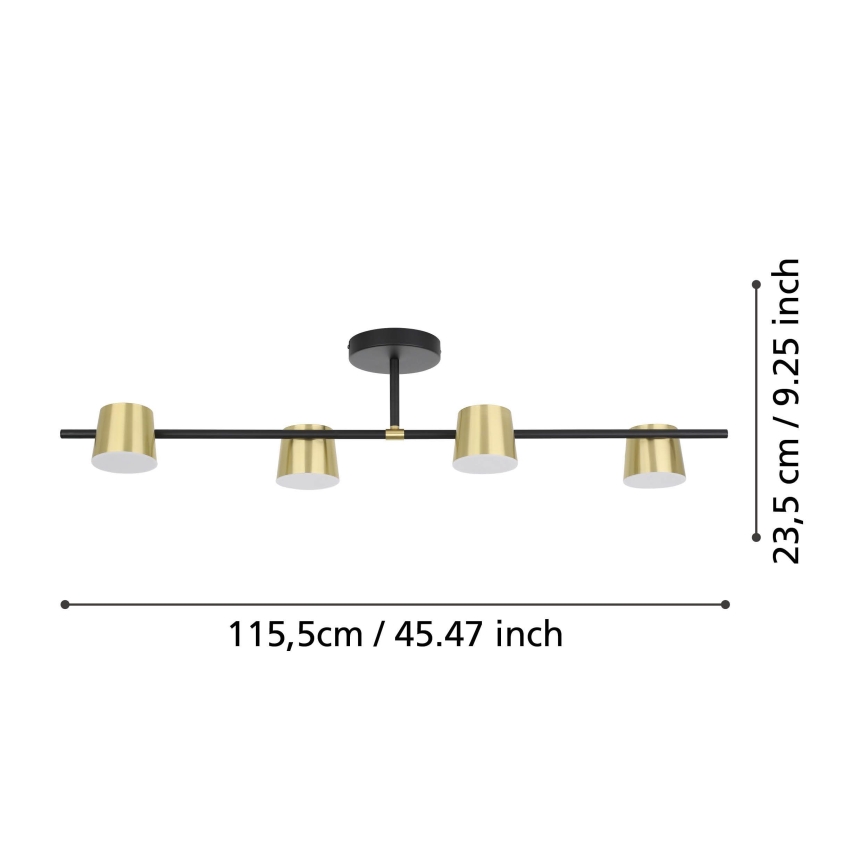 Eglo - Lampadario a plafone LED 4xGU10/4,6W/230V 3000K oro