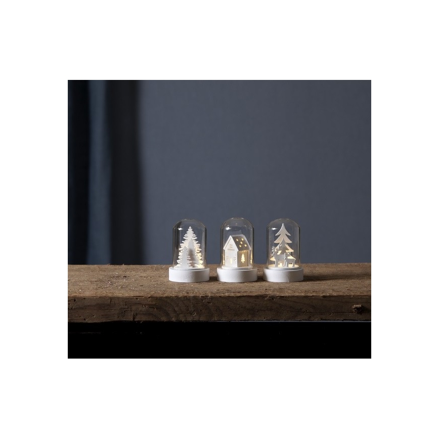 Eglo - Set 3x decorazioni natalizie a LED LED/0,06W/1xCR2032 bianco