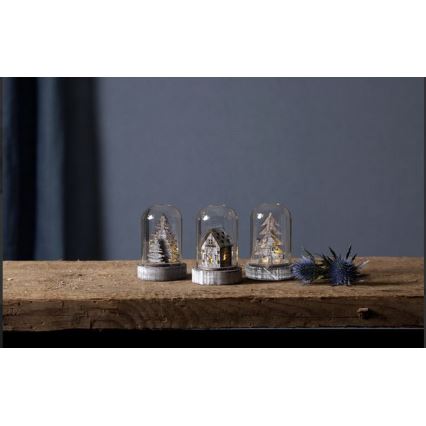 Eglo - Set di 3 decorazioni natalizie LED/0,06W/1xCR2032 marrone