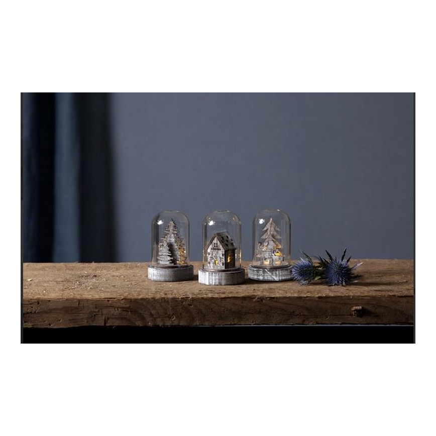 Eglo - Set di 3 decorazioni natalizie LED/0,06W/1xCR2032 marrone