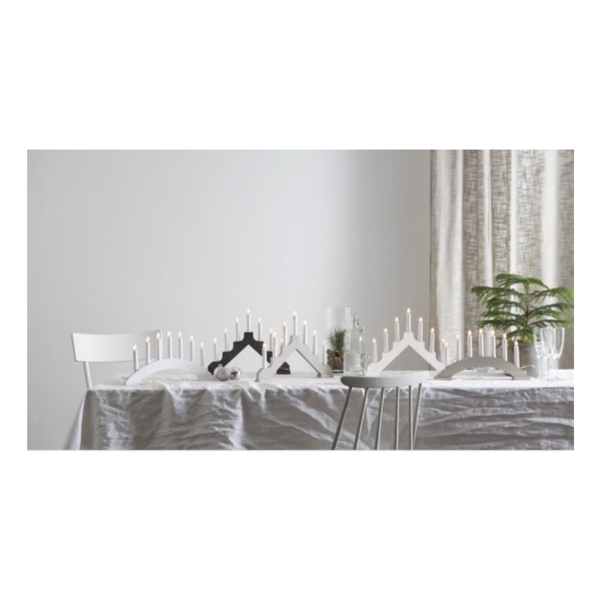 Eglo - Candeliere natalizio 7xE10/3W/230V grigio
